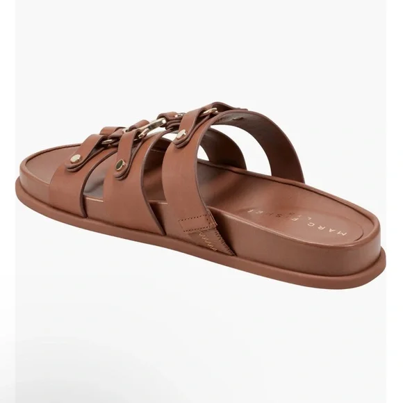 NWOB Marc Fisher Verity Slip-On Casual Sandal in Natural Leather - Size 7.5 - Picture 4 of 10